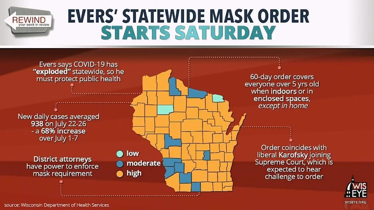 WisEye Morning Minute: Evers' Statewide Mask Order